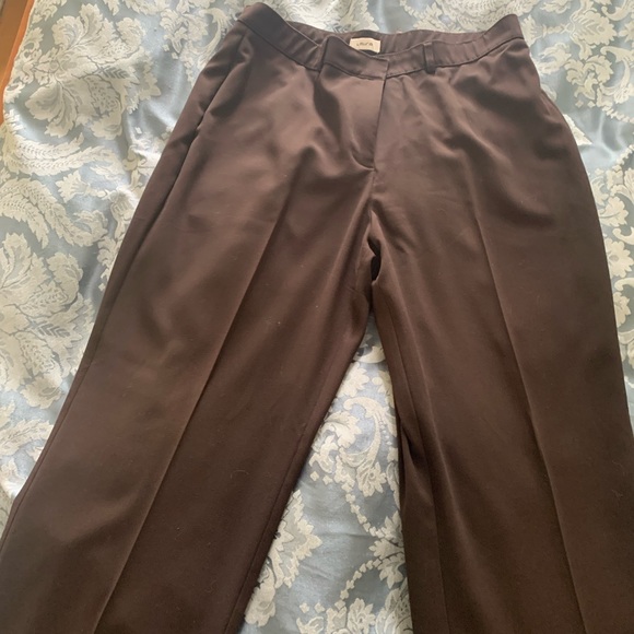 Laura chocolate brown dress pants size 12 inseam 32.5” pleat down front leg - Picture 3 of 3